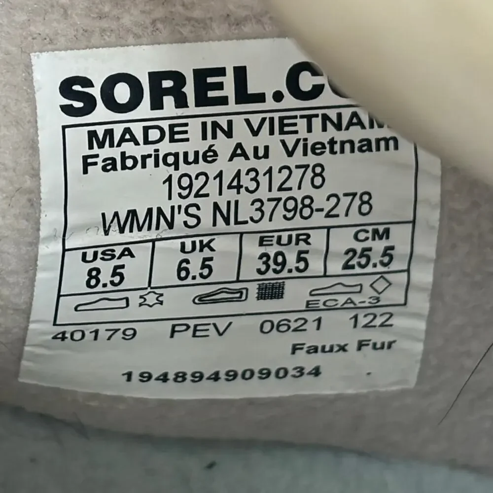 Sorel Out N About Boot Womens 8.5 Waterproof Suede Leather Slip‎ On Mid Beige